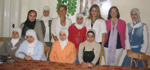 With Highschool girls in Bosra, Syria
